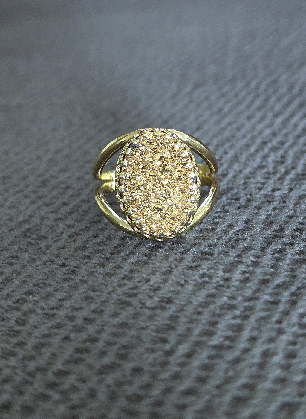 Yellow-Orange Druzy Ring - Gently Worn With Callout